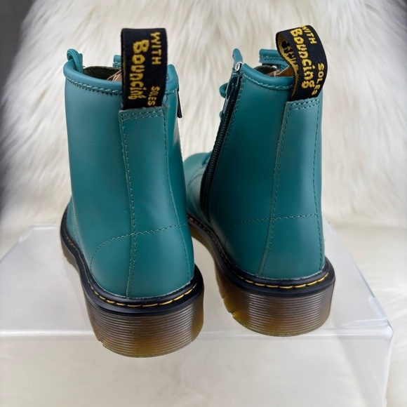 Dr. Martens Teal Combat Boots with Lace-Up Design Size 3 Kids - Picture 4 of 10